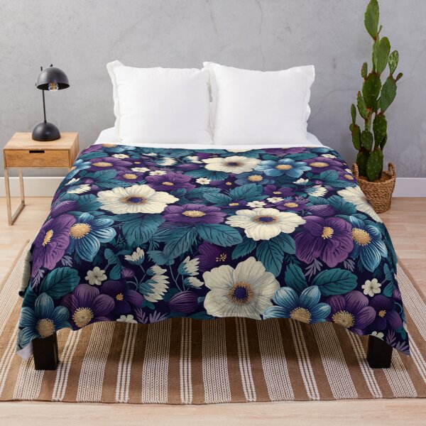 Item preview, Deep Lila & Teal Floral Seamless Patterns designed and sold by amortka.
