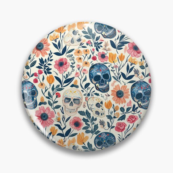 Item preview, Vintage Botanical Craft Paper with Colorful Cinco de Mayo Skulls designed and sold by amortka.