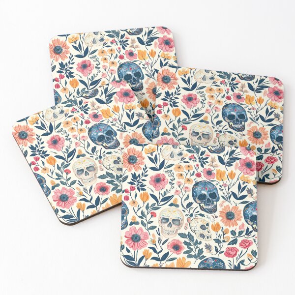 Item preview, Vintage Botanical Craft Paper with Colorful Cinco de Mayo Skulls designed and sold by amortka.
