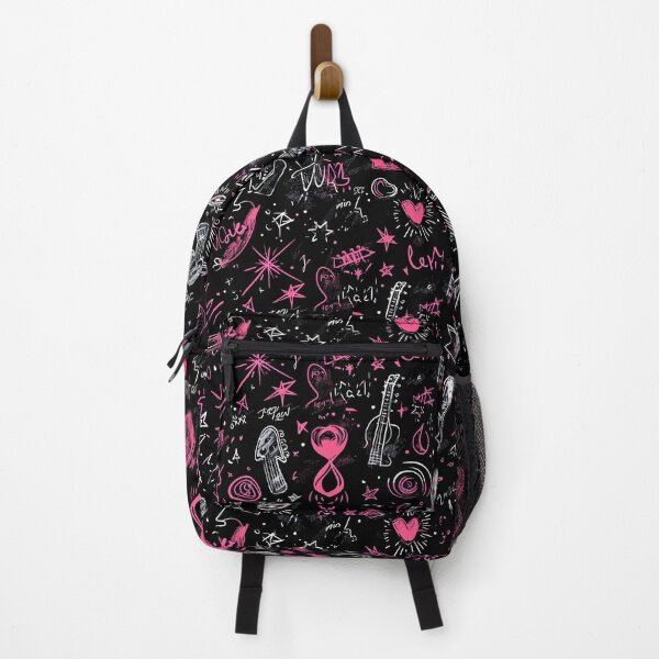 Item preview, Emo RPG Pattern: Dark Gray, Deep Pink & Black with Heart, Guitar Pick, Stars & Script designed and sold by amortka.