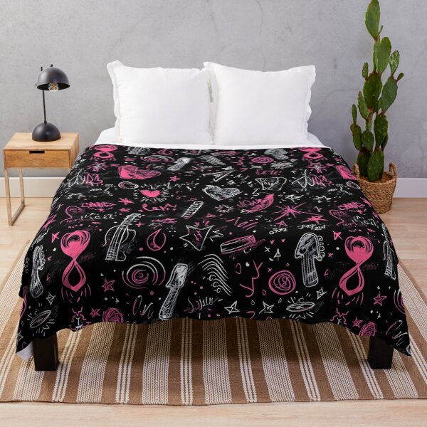 Item preview, Emo RPG Pattern: Dark Gray, Deep Pink & Black with Heart, Guitar Pick, Stars & Script designed and sold by amortka.