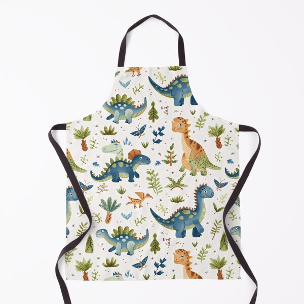 Item preview, Dinosaur Cartoon Pattern - Blue, Green, Brown on White Background designed and sold by amortka.