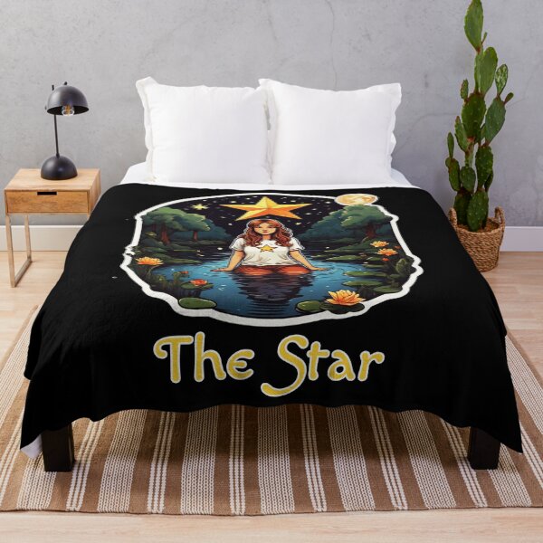 Item preview, Major Arcana The Star Tarot Card Pond Girl - Hope and Good Luck designed and sold by Pixel Waite.