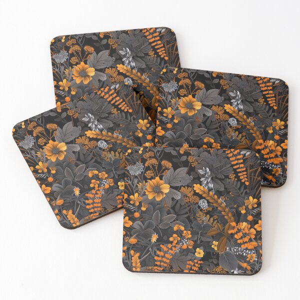 Item preview, Dark Floral Print with Hunting Scenes in Amber Tones by Jessie Arms Botke & Anton Fadeev designed and sold by amortka.