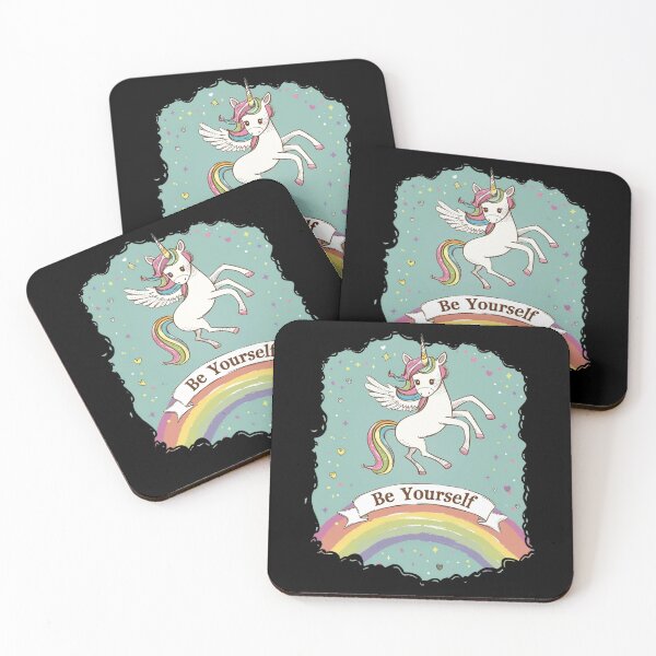 Item preview, be yourself unicorn on rainbow designed and sold by FluxDesigner.