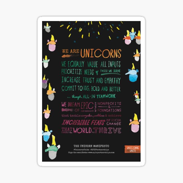 The Unicorn Manifesto (Black) Sticker