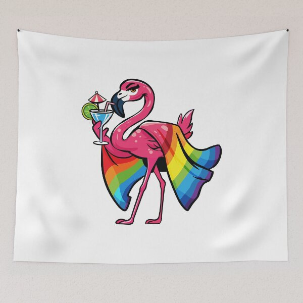 Item preview, Pink Flamingo LGBTQ Pride Summer Tropical designed and sold by Designer-Girl.