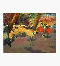 Before the Performance Dancers in Orange and Yellow Photographic Print