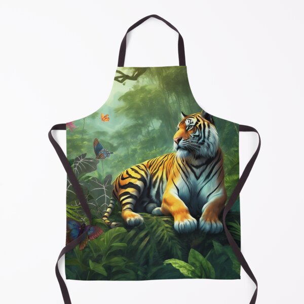 Item preview, Tiger and butterfly, plants, flowers, nature, pagoda, China designed and sold by Sugar Wisdom .