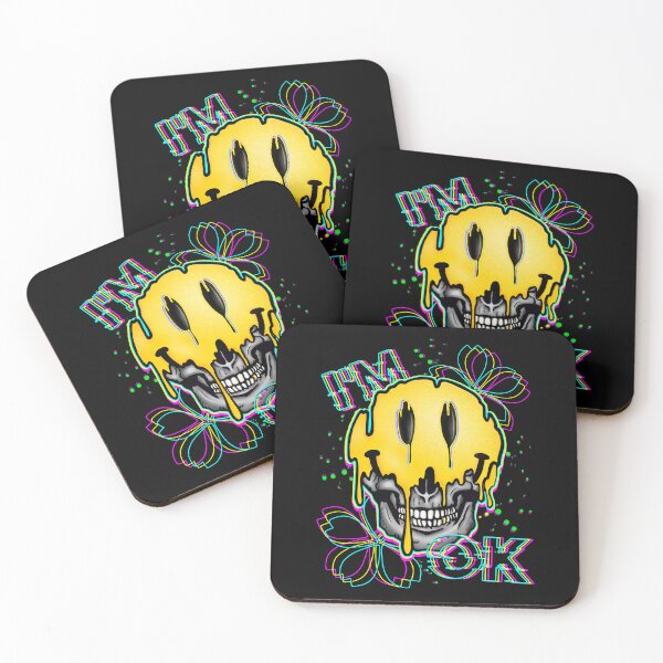 Item preview, I'm Ok - Skull Glitch melting Smile designed and sold by Roysdisturbia.