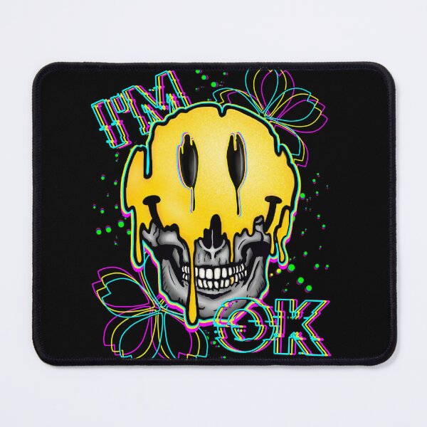 Item preview, I'm Ok - Skull Glitch melting Smile designed and sold by Roysdisturbia.