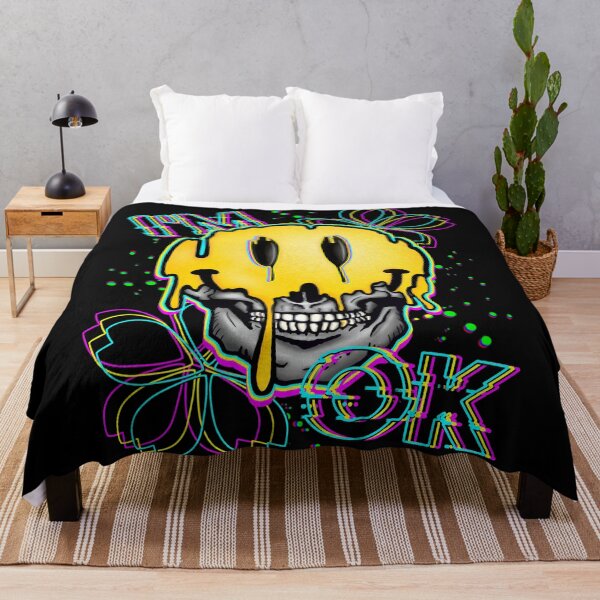 Item preview, I'm Ok - Skull Glitch melting Smile designed and sold by Roysdisturbia.