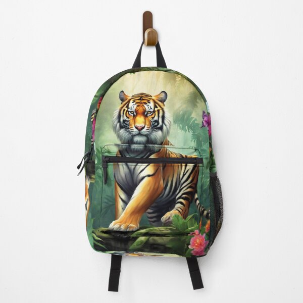 Item preview, Tiger and butterfly, plants, flowers, nature, pagoda, China designed and sold by Sugar Wisdom .