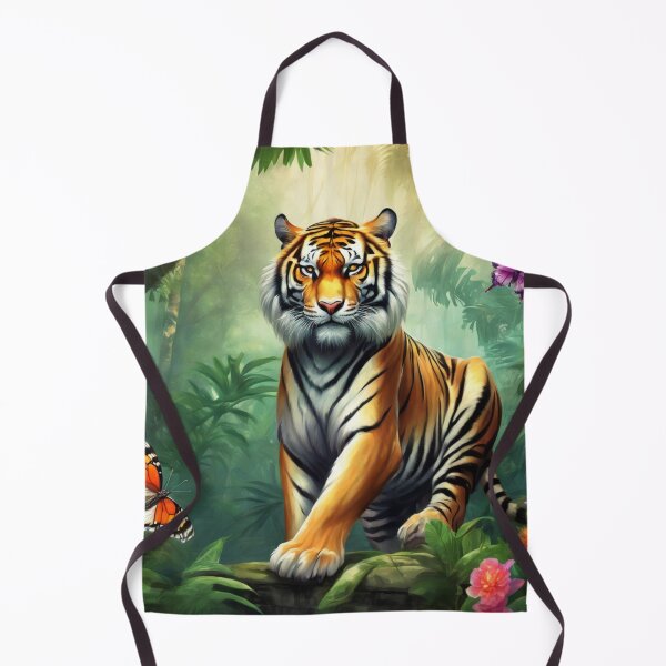 Item preview, Tiger and butterfly, plants, flowers, nature, pagoda, China designed and sold by Sugar Wisdom .