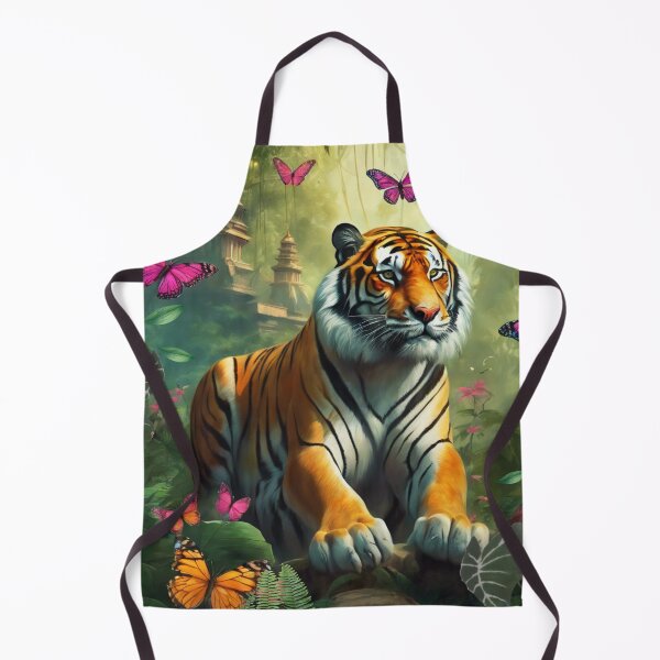 Item preview, Tiger and butterfly, plants, flowers, nature, pagoda, China designed and sold by Sugar Wisdom .