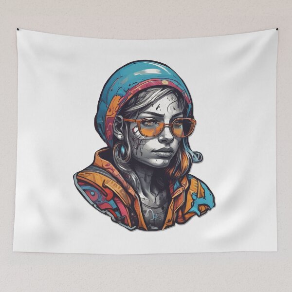 Item preview, Girl with glasses graffiti designed and sold by Dawidsz79.