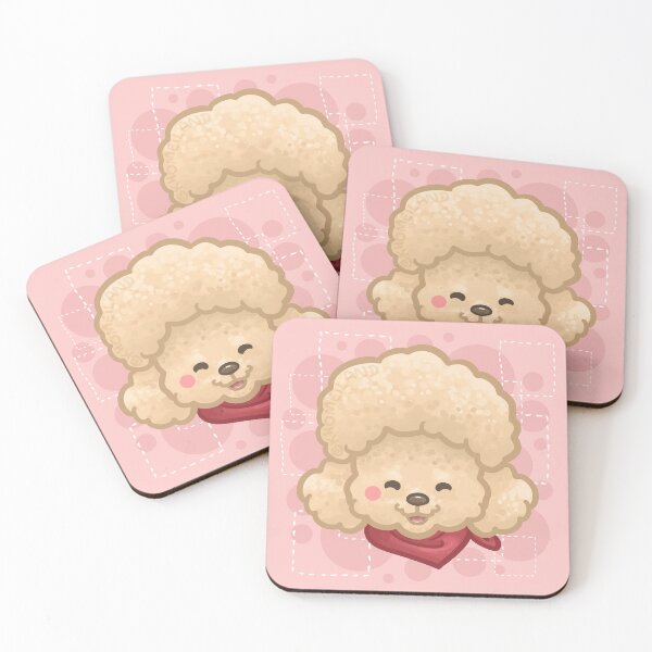 Item preview, Beige Afro Poodle Dog wearing Red Scarf designed and sold by Khotekmei.