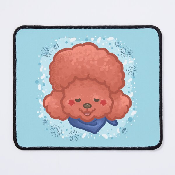 Item preview, Red Afro Poodle Dog wearing Blue Scarf designed and sold by Khotekmei.