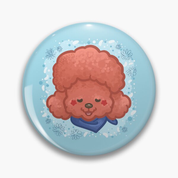 Item preview, Red Afro Poodle Dog wearing Blue Scarf designed and sold by Khotekmei.