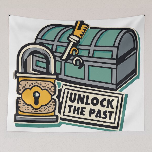 Item preview, Unlock the Past - Vintage Stamp Treasure Chest Design designed and sold by NiftyWrx.