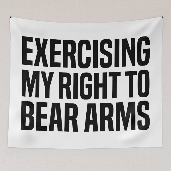 Item preview, Exercising My Right to Bare Arms, Funny Fitness Meme, Gym Workout designed and sold by Singhe Design.