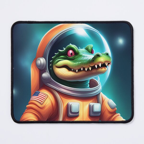 Item preview, A crocodile in a spacesuit is floating in space. designed and sold by Lurgi-Print.