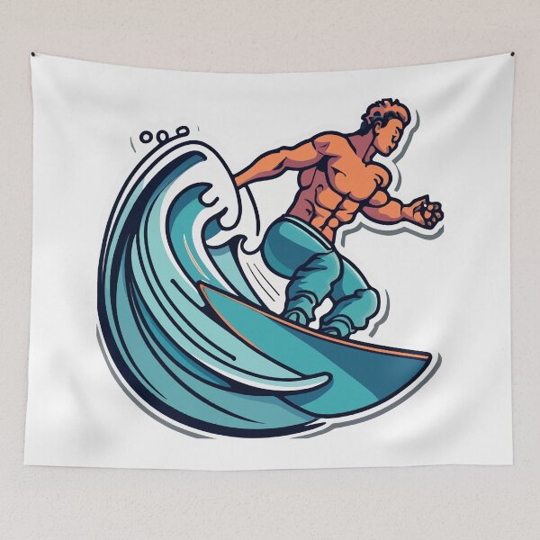 Item preview, Dynamic Surfer on Wave Illustration designed and sold by NiftyWrx.