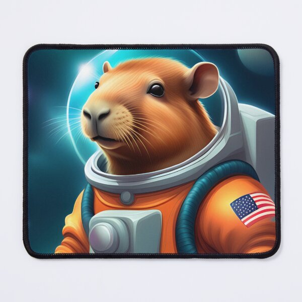 Item preview, A cute capybara in a spacesuit is floating in space designed and sold by Lurgi-Print.
