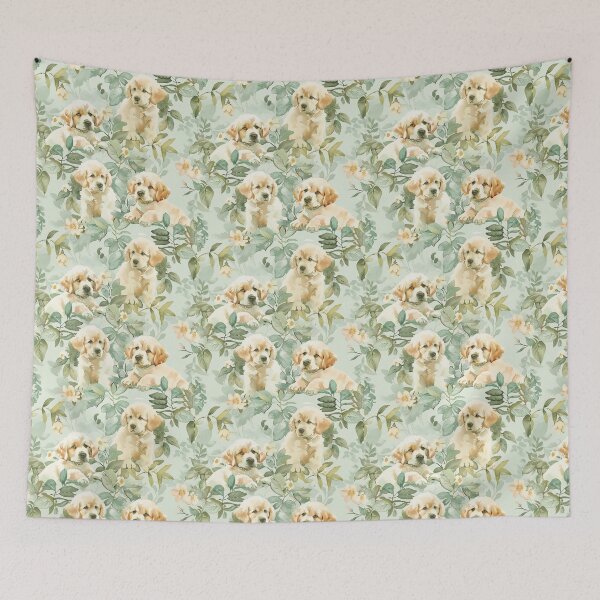 Item preview, Watercolor Cute Puppies Pattern designed and sold by NicolasGlowArt.