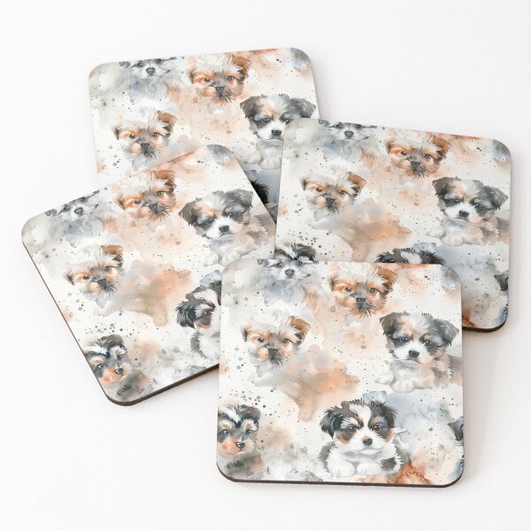 Item preview, Adorable Dogs Watercolor Pattern designed and sold by NicolasGlowArt.