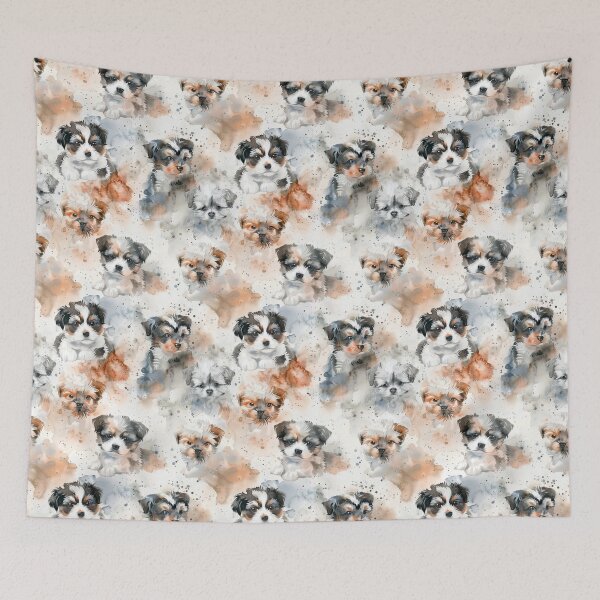 Item preview, Adorable Dogs Watercolor Pattern designed and sold by NicolasGlowArt.