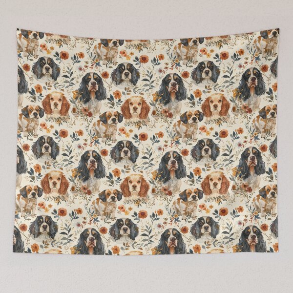 Item preview, Dogs Faces Watercolor Pattern designed and sold by NicolasGlowArt.
