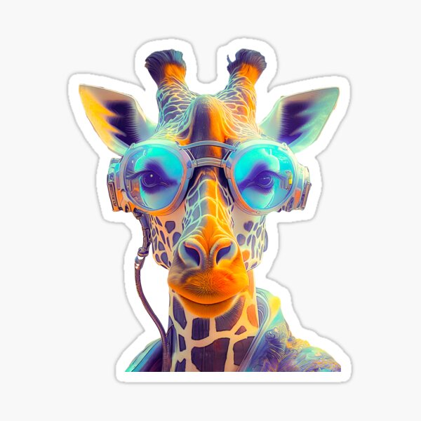 Girafe cool avec des lunettes Sticker