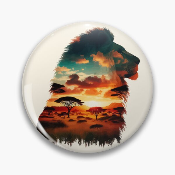 Item preview, Zambia lion silhouette savannah designed and sold by TomFrontierArt.