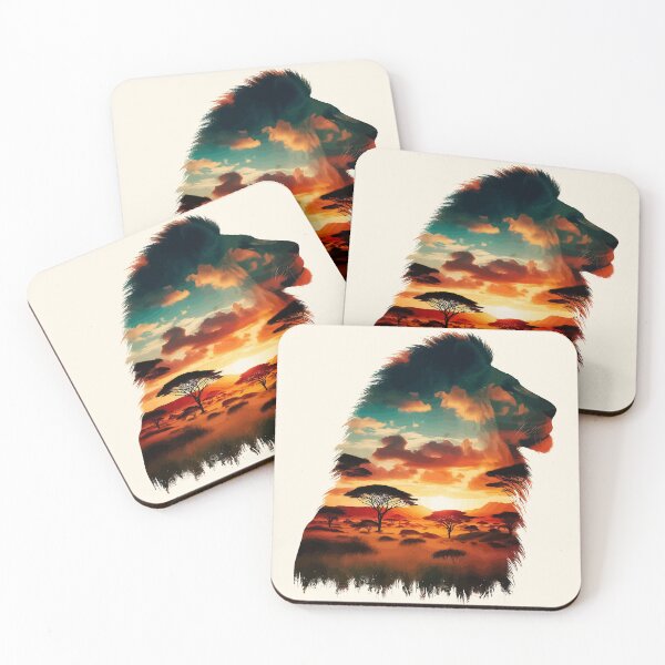 Item preview, Zambia lion silhouette savannah designed and sold by TomFrontierArt.