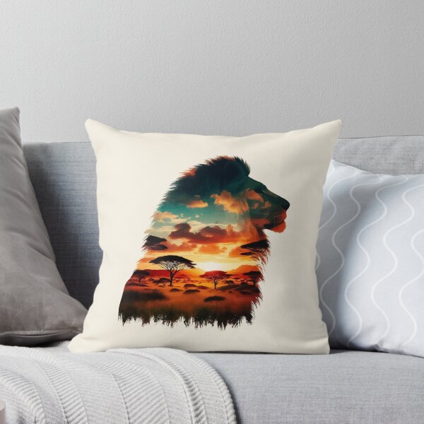 Item preview, Zambia lion silhouette savannah designed and sold by TomFrontierArt.