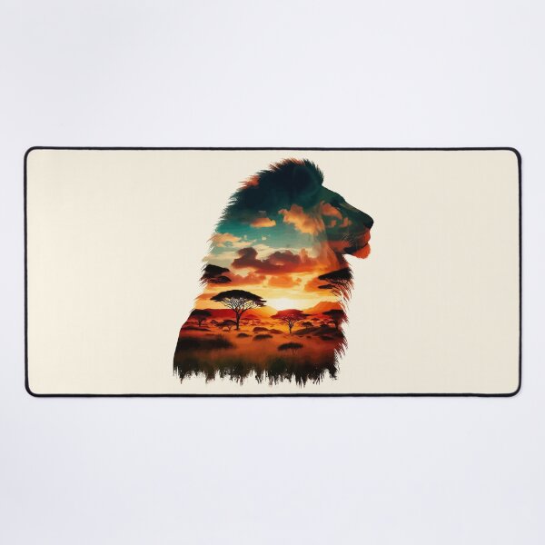 Item preview, Zambia lion silhouette savannah designed and sold by TomFrontierArt.