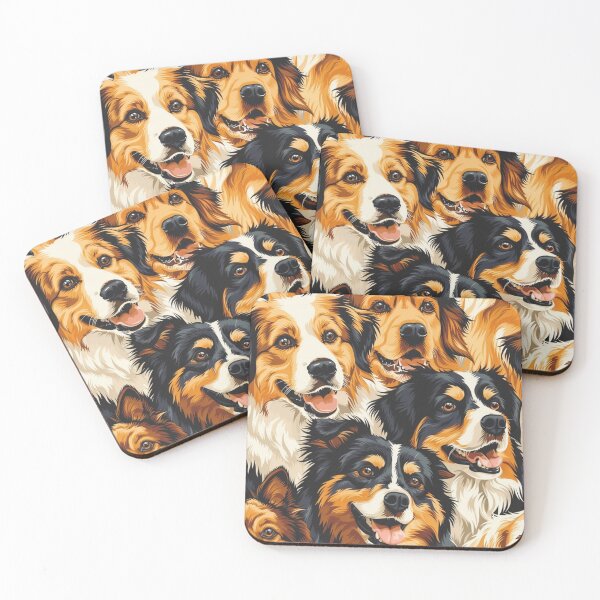 Item preview, Dogs Happy Faces Pattern designed and sold by NicolasGlowArt.