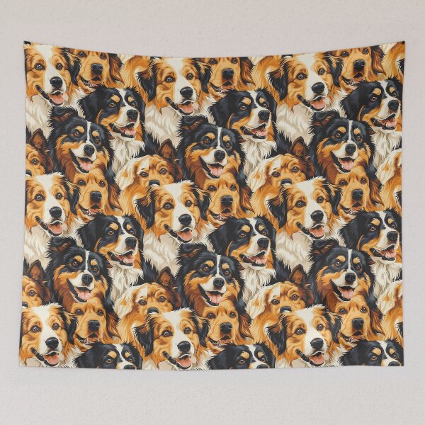Item preview, Dogs Happy Faces Pattern designed and sold by NicolasGlowArt.
