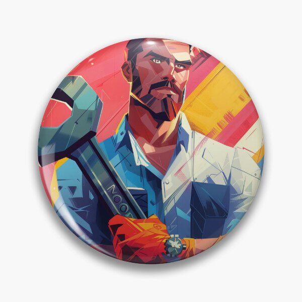 Item preview, Colorful Portrait of Determined Mechanic designed and sold by palmyst.