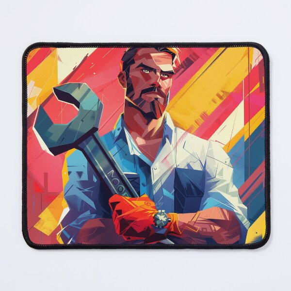 Item preview, Colorful Portrait of Determined Mechanic designed and sold by palmyst.