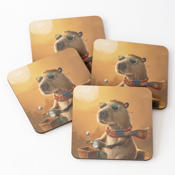 Item preview, retro summer vibes vintage capybara designed and sold by Mayaart83.