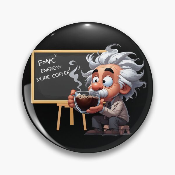 Item preview, Albert Einstein Theory Formula General Relativity E=mc2 Energy Equals More Coffee Funny Caffeine Cartoon designed and sold by André Botes.