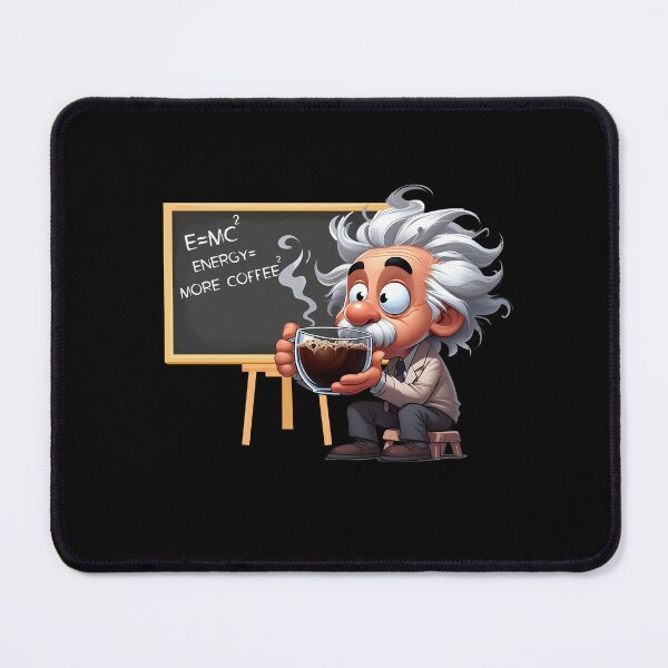 Item preview, Albert Einstein Theory Formula General Relativity E=mc2 Energy Equals More Coffee Funny Caffeine Cartoon designed and sold by André Botes.