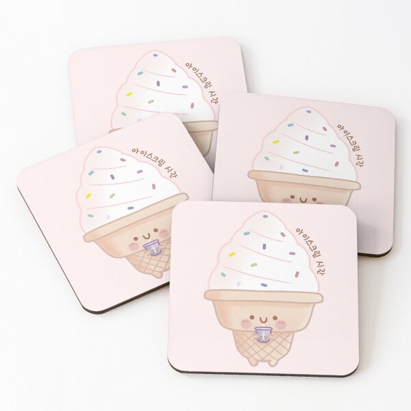 Item preview, Kawaii Ice Cream drinking Boba Tea: It’s Ice Cream Time in Korean! designed and sold by Kimchi-style-.