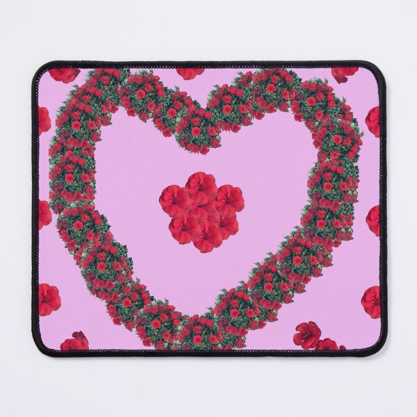 Item preview, Romantic Red Floral Heart Design - Perfect for Shower Curtains, Pillows, Aprons, Duvets, and Comforters designed and sold by Suzana Djordjevic.