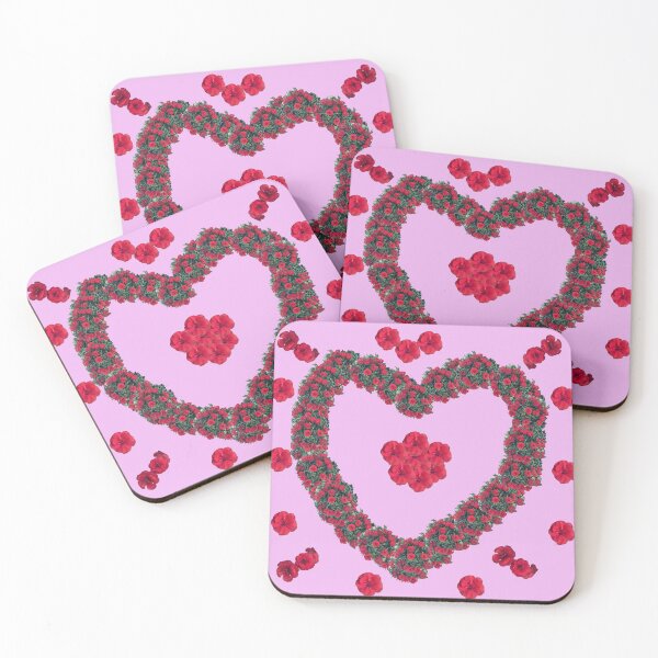 Item preview, Romantic Red Floral Heart Design - Perfect for Shower Curtains, Pillows, Aprons, Duvets, and Comforters designed and sold by Suzana Djordjevic.