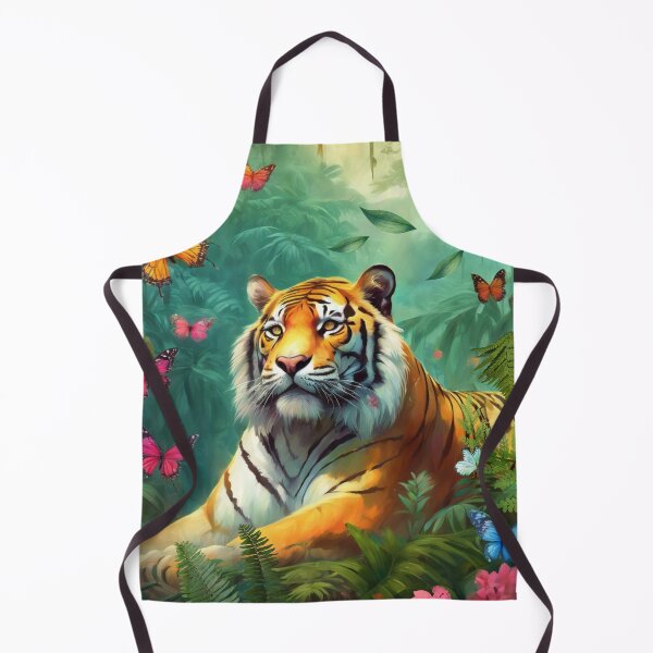 Item preview, Tiger and butterfly, plants, flowers, nature, pagoda, China designed and sold by Sugar Wisdom .