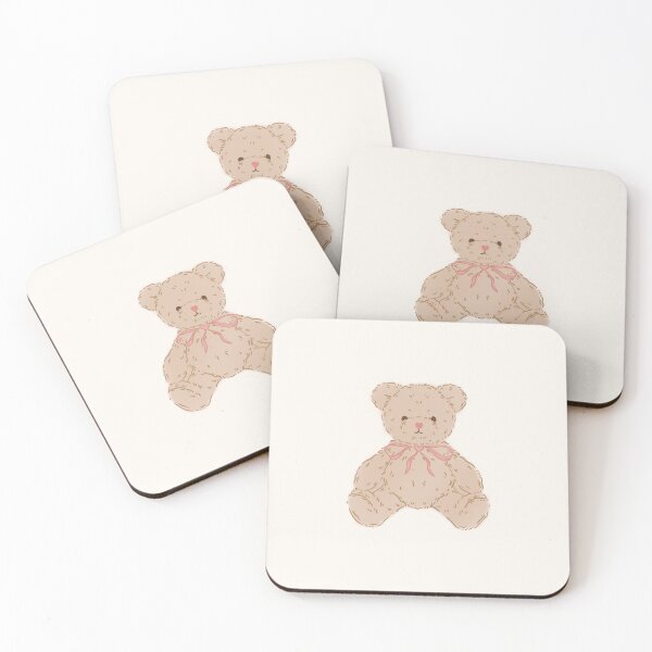 Item preview, Coquette Teddy Bear with Pink Bow and Heart Button Nose designed and sold by moonna designs.