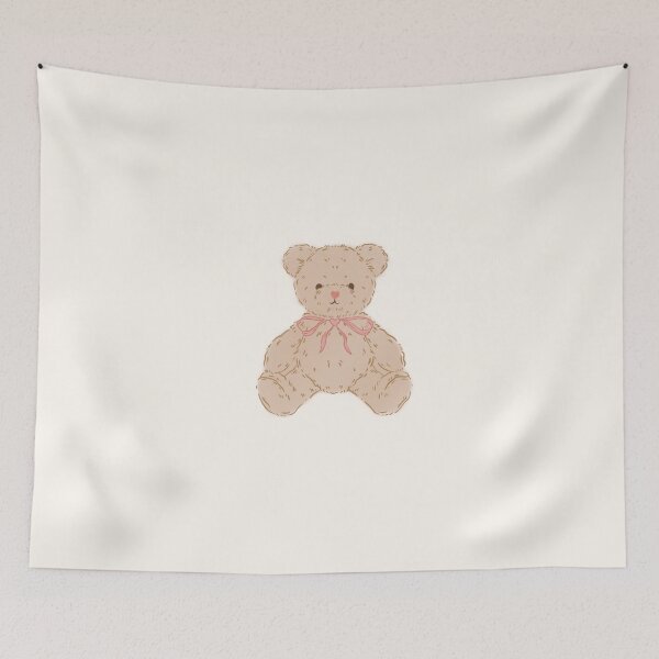 Item preview, Coquette Teddy Bear with Pink Bow and Heart Button Nose designed and sold by moonna designs.